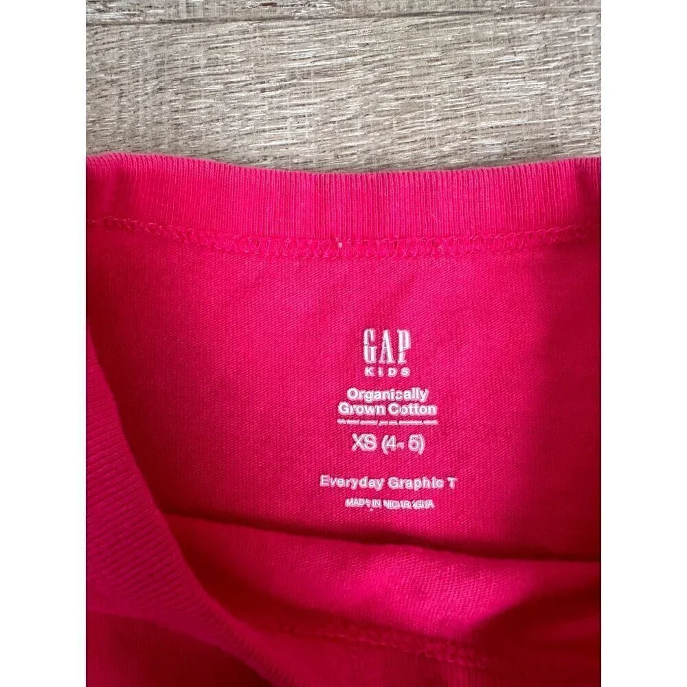 Gap Kids BMX Graphic T-Shirt XS 4-5 Pink Organic Cotton